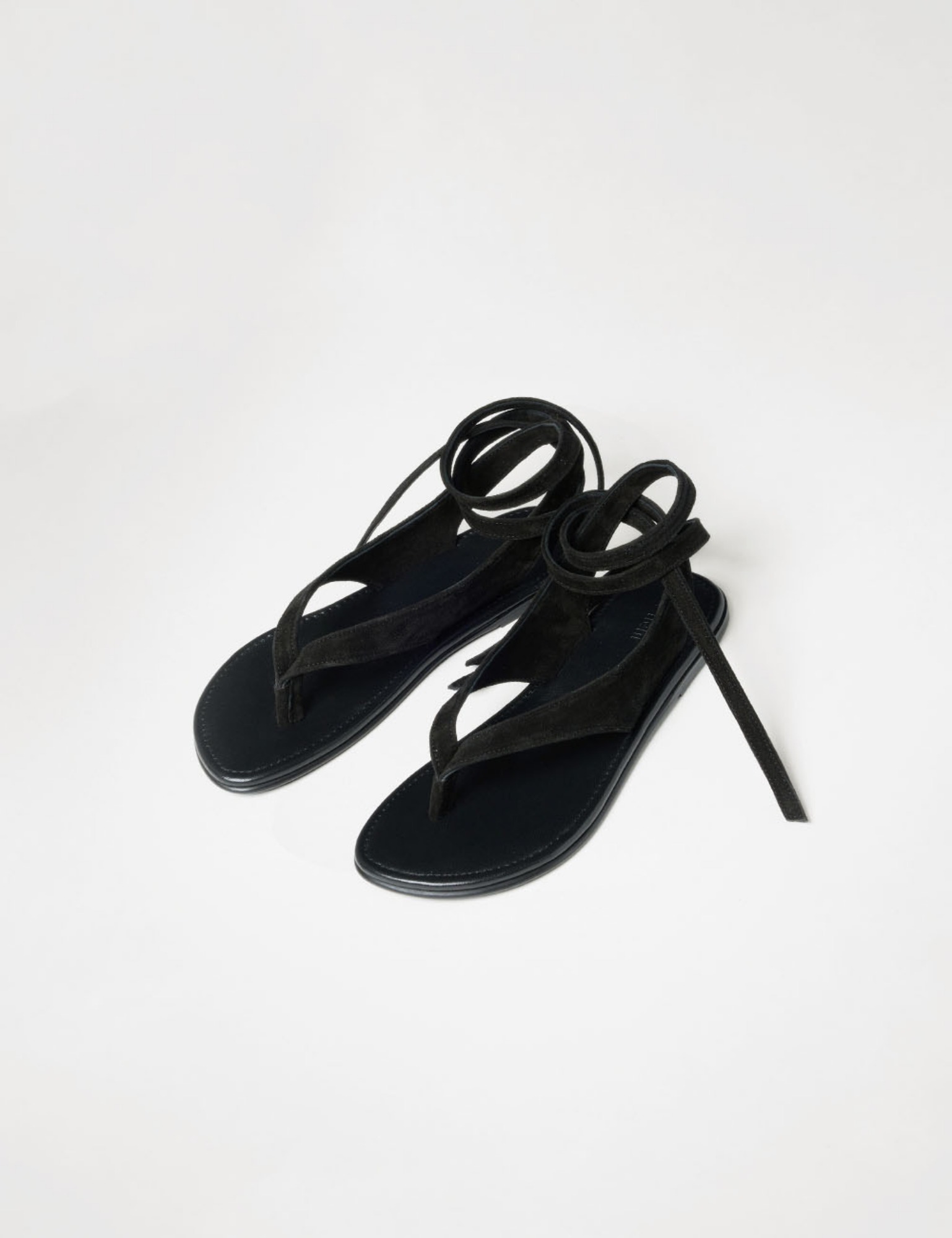 Suede Strap Sandal (Black)