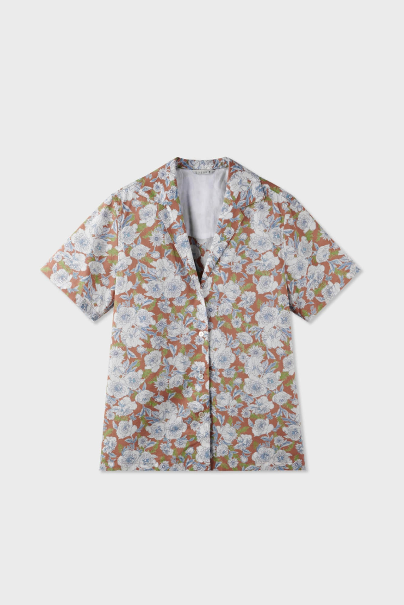 Flower Open Collar Shirt
